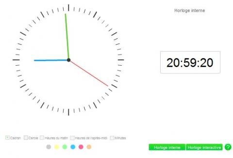 Jeu pour apprendre l'heure - Double affichage analogique et aiguilles